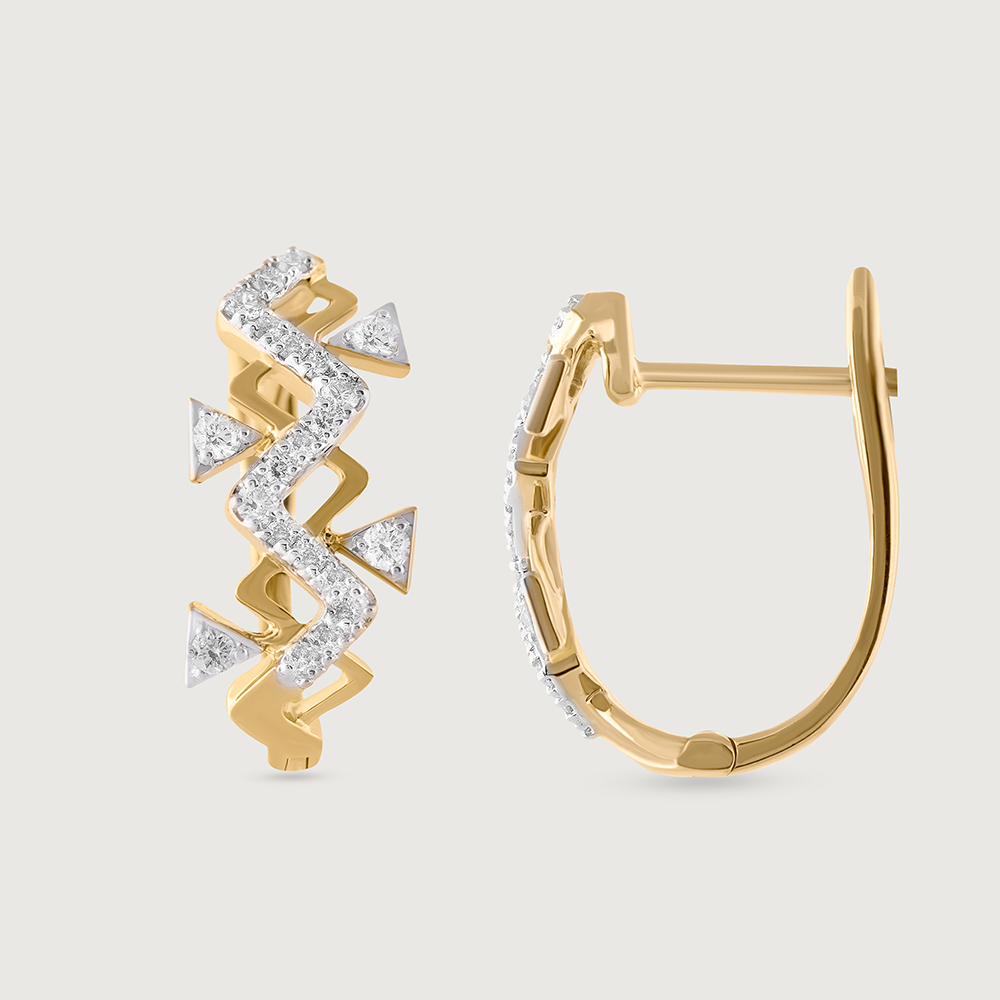 Lippan Glow Gold & Diamond Hoop Earrings,,hi-res image number null
