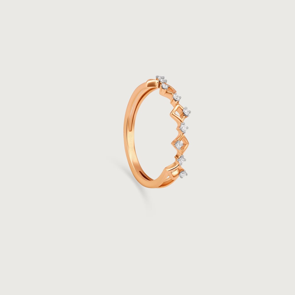 Sparkle Twist Gold & Diamond Finger Ring,,hi-res image number null