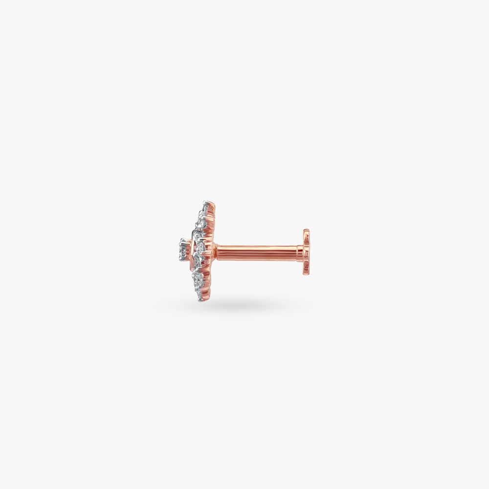 Floral Twist Diamond Nose Pin,,hi-res image number null