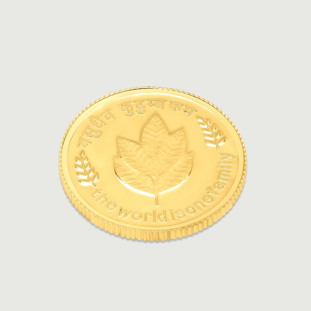 10 GM 24 Karat Mango Leaf Gold Coin,,hi-res image number null