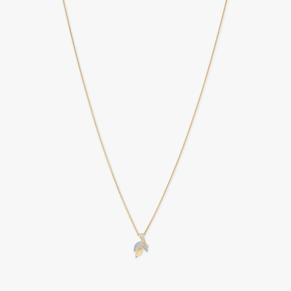 Triple Leaf Diamond Pendant with Chain,,hi-res image number null
