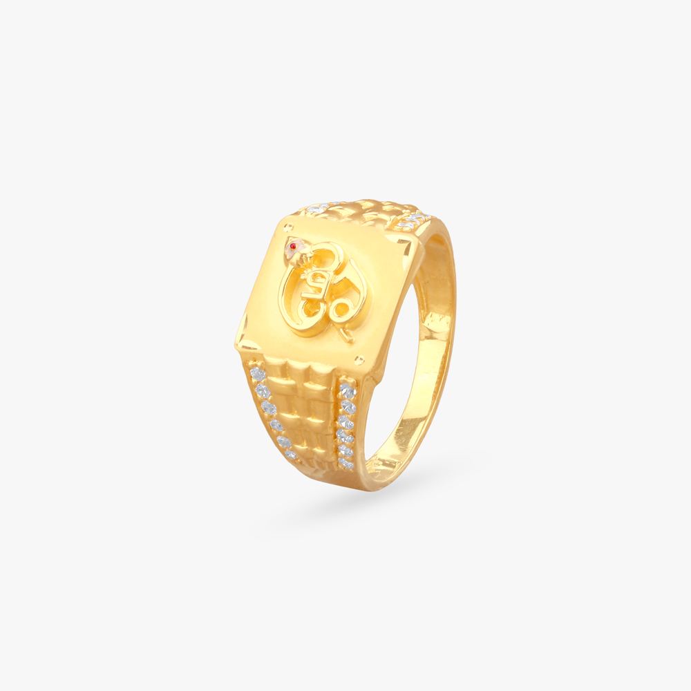 Vel Crest Gold Ring for Men,,hi-res image number null