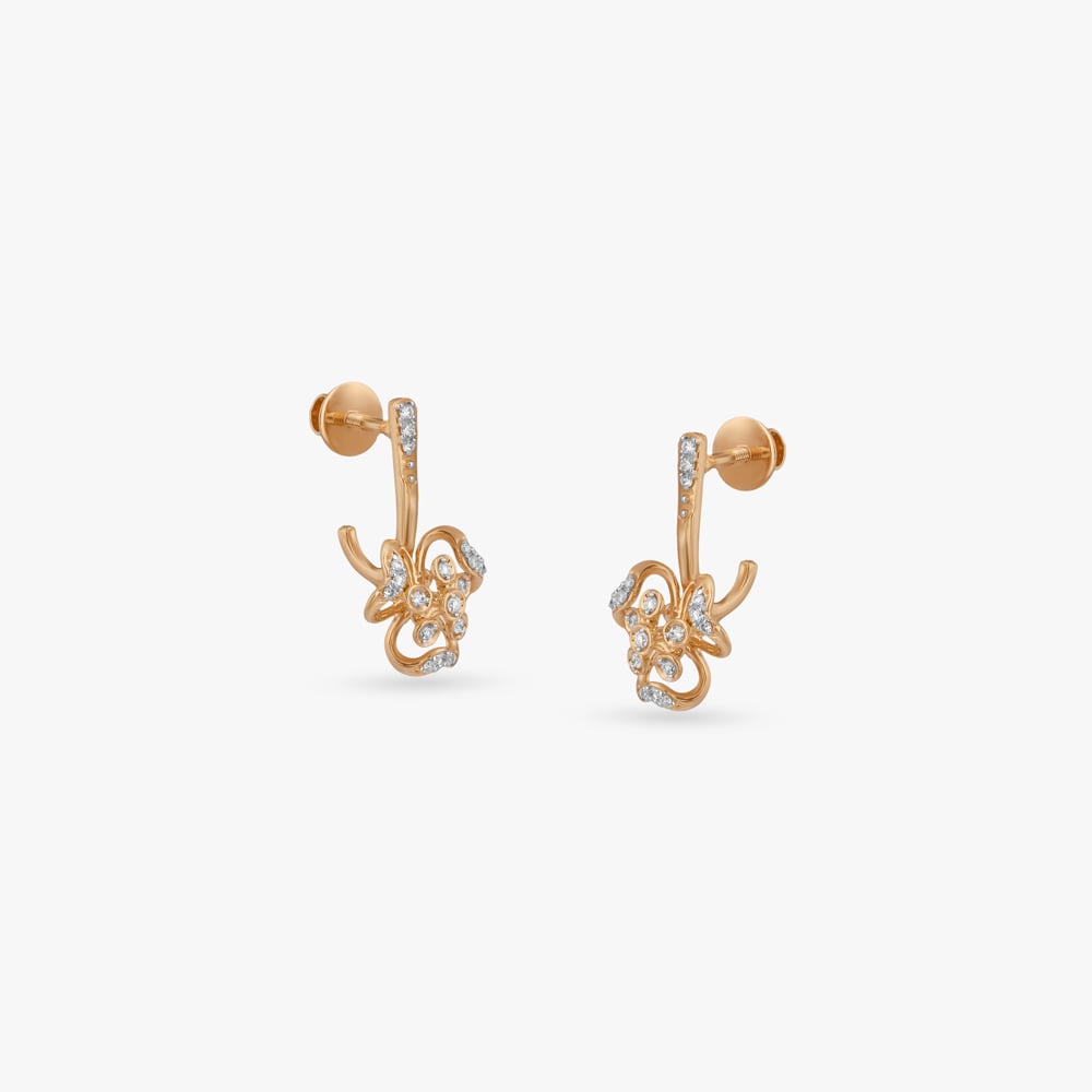 

Petal Loop Diamond Drop Earrings