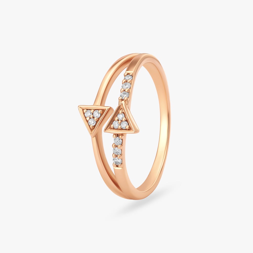 Dazzling Symmetry Split Shank Diamond Finger Ring