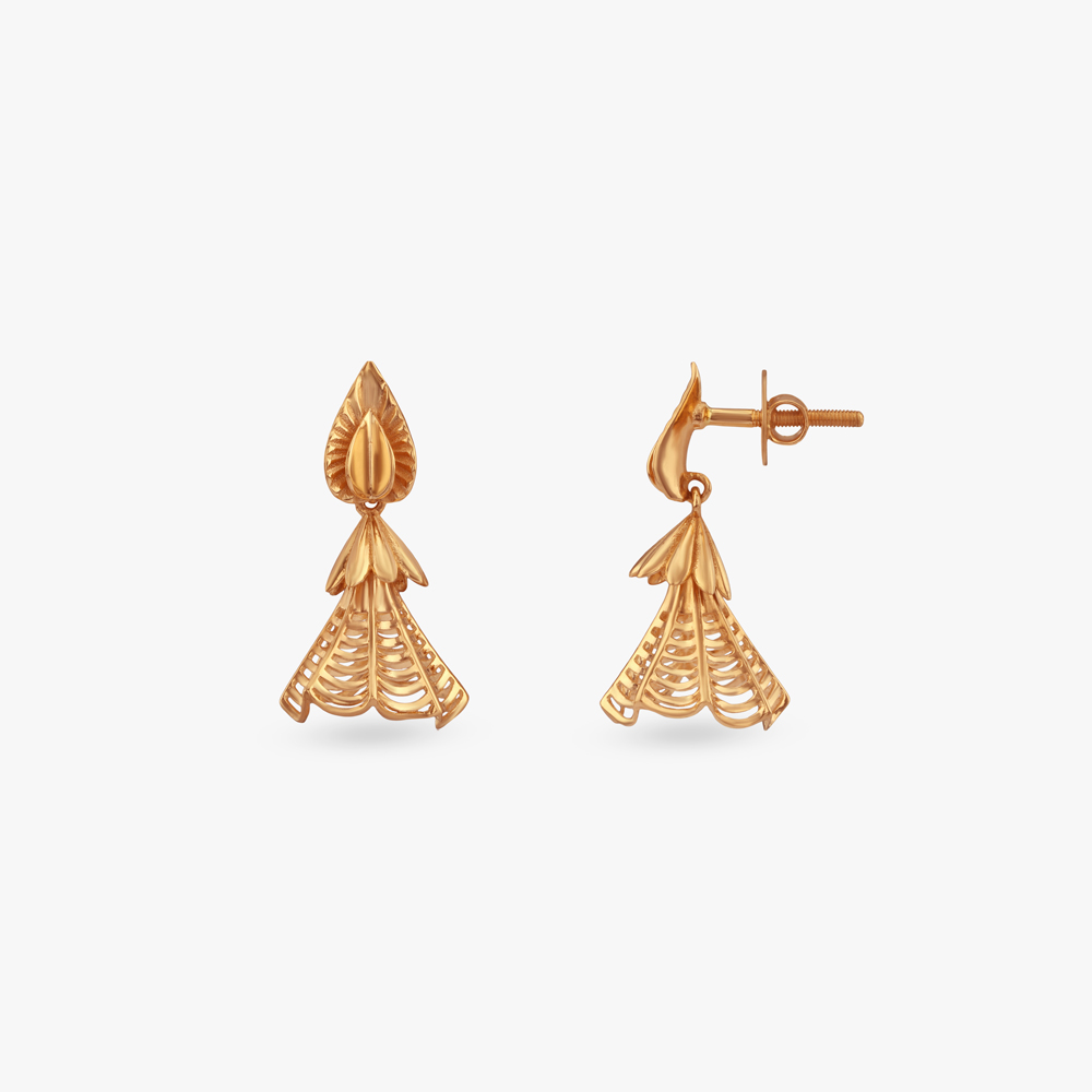 Regal Radiance Gold Jhumka Earrings,,hi-res image number null