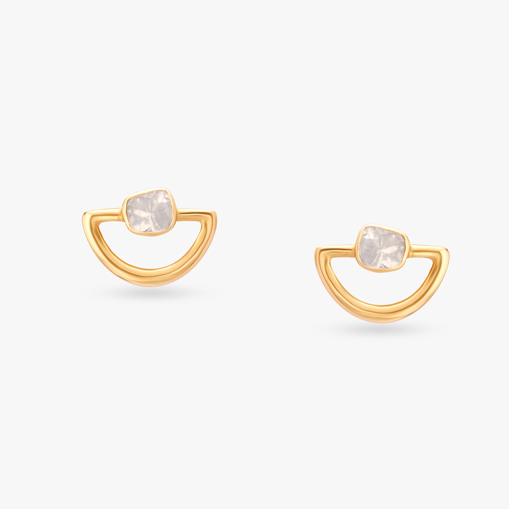 Half Moon Stud Earrings,,hi-res image number null