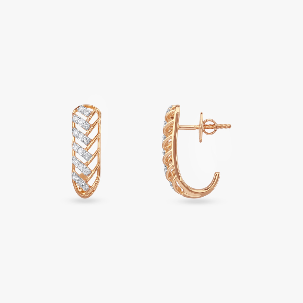 Luxe Lattice Diamond Hoop Earrings,,hi-res image number null