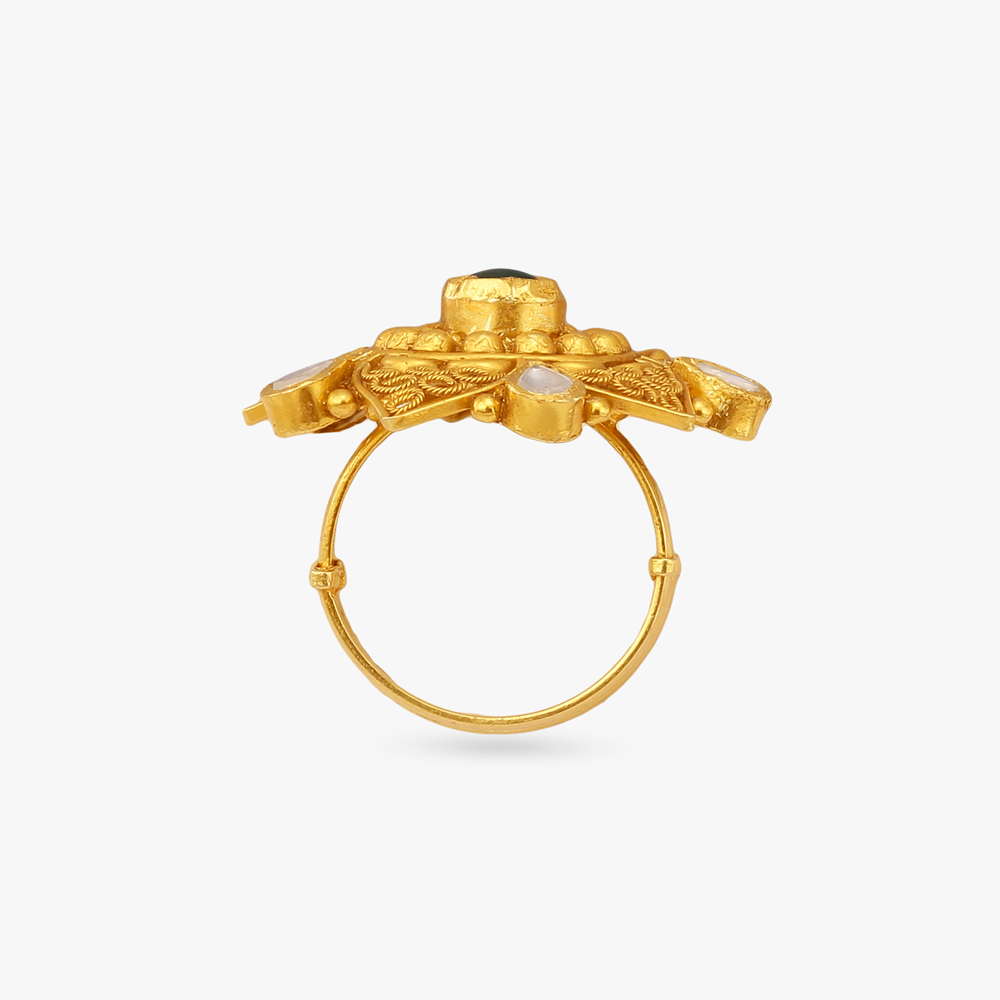 Ornate Rosette Gold Finger Ring,,hi-res image number null