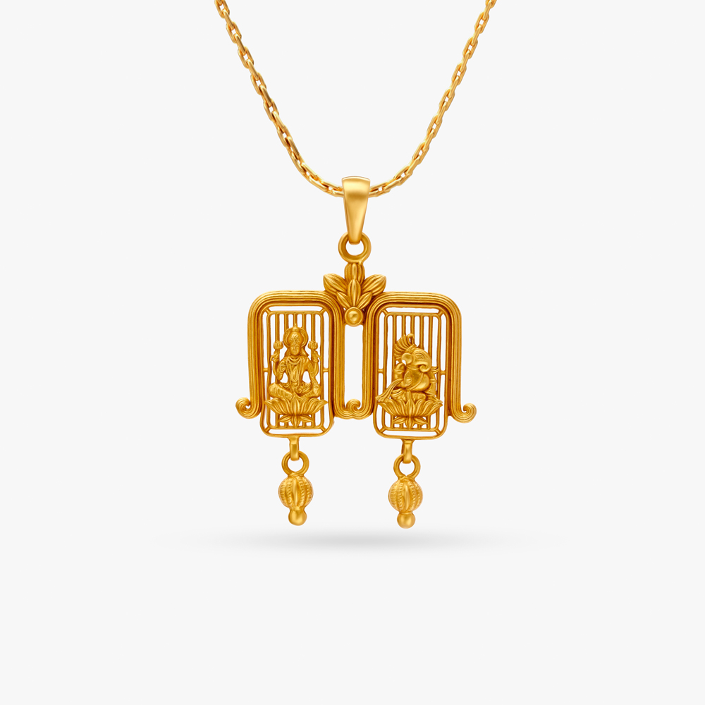 Regal Lakshmi and Ganesh Pendant