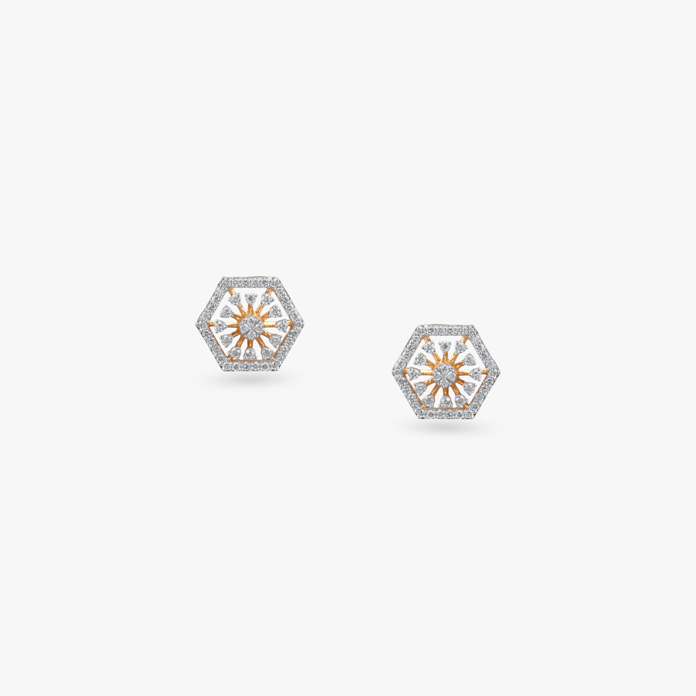 Hexagonal Elegance Diamond Necklace Set,,hi-res image number null