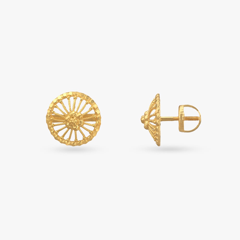 

Sunflare Bloom Gold Stud Earrings