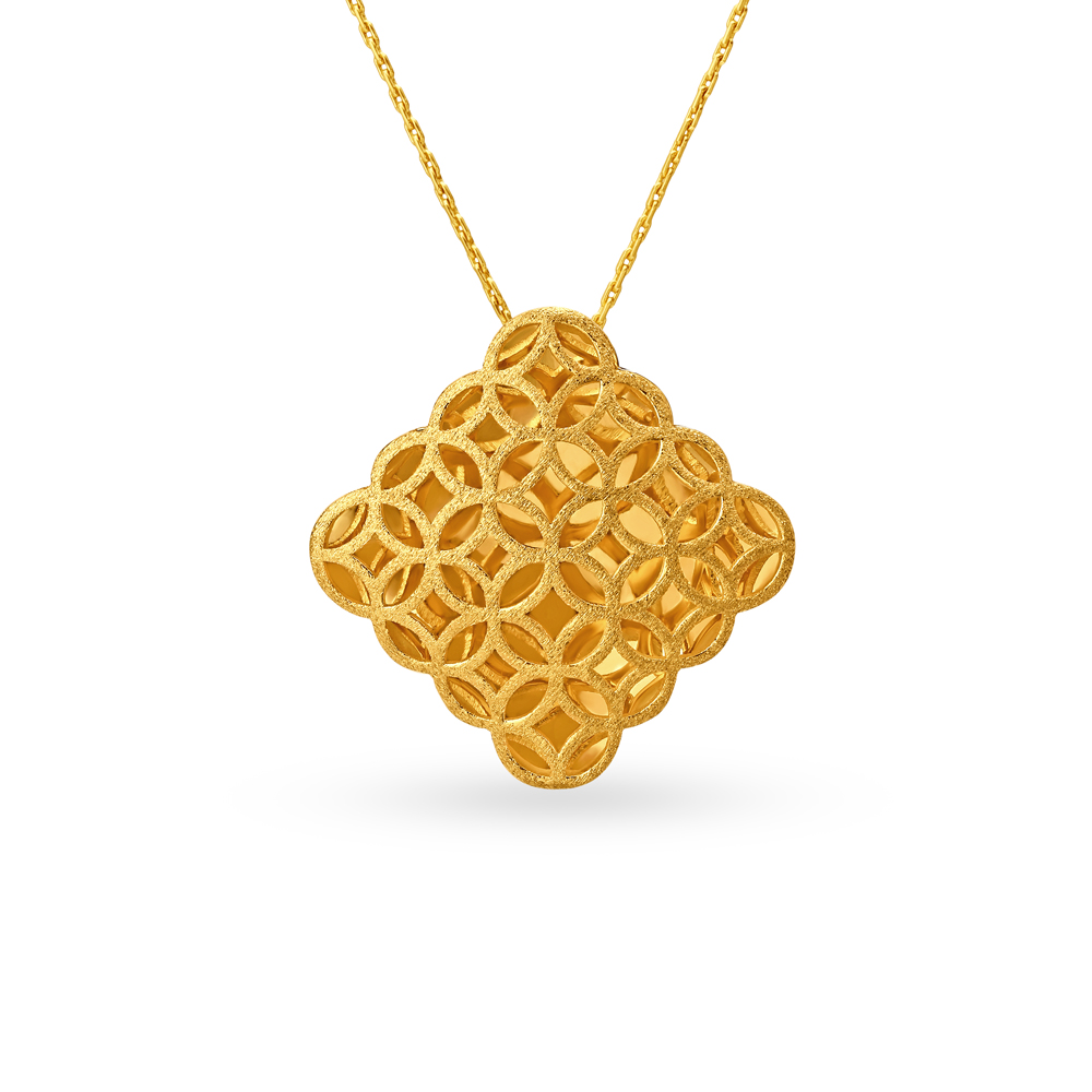 Mesmeric Diamond Shape Gold Pendant,,hi-res image number null