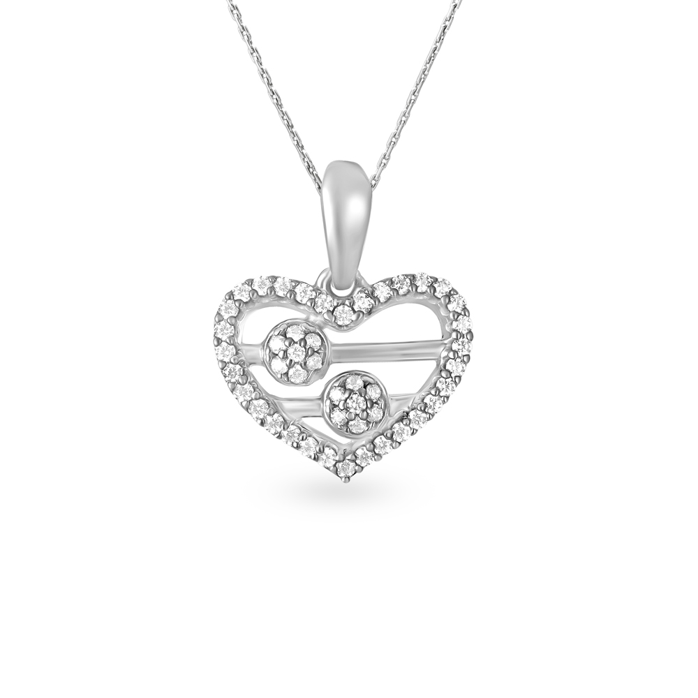Beaded Heart Silver Pendant,,hi-res image number null