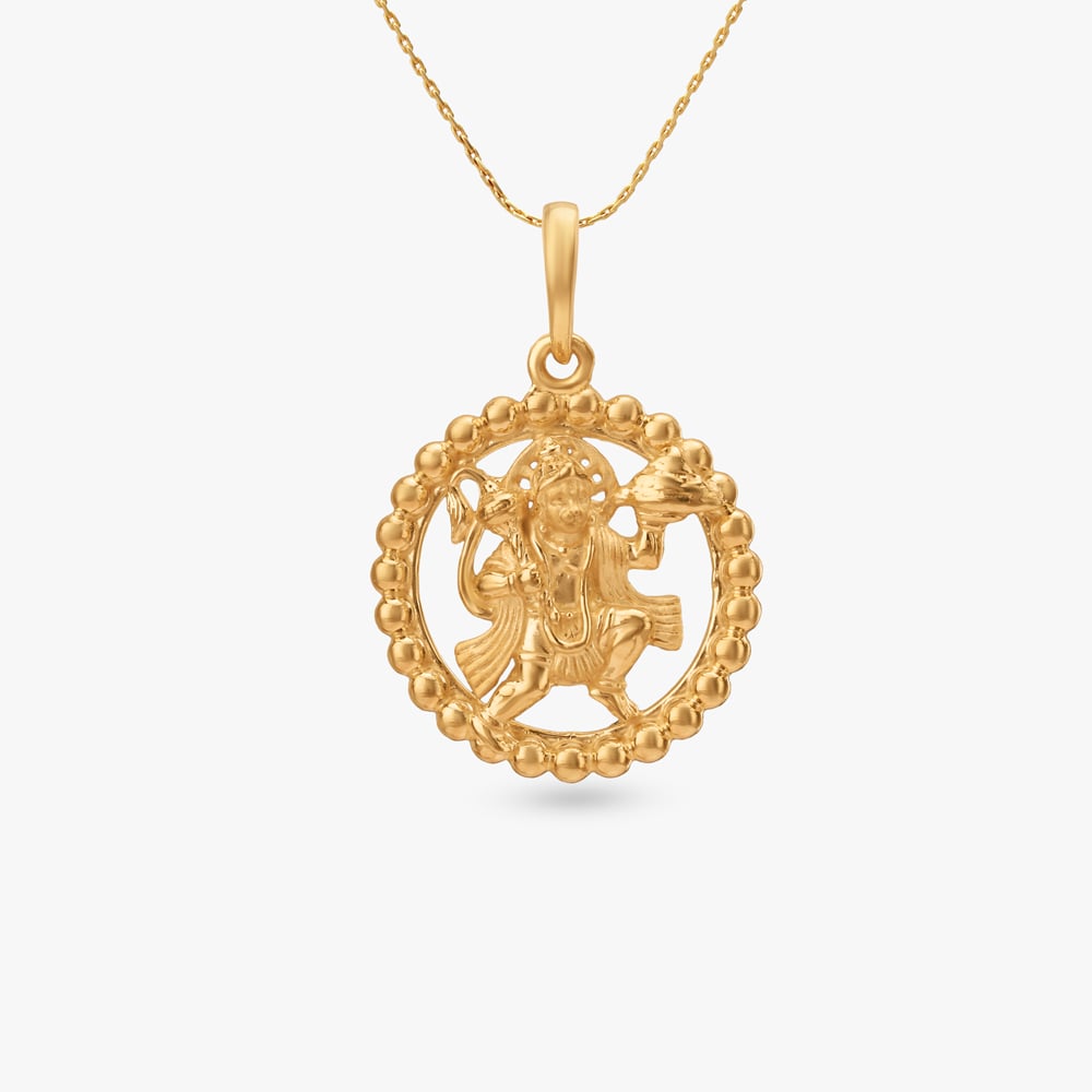 Sacred Bajrang Gold Pendant for Men,,hi-res image number null