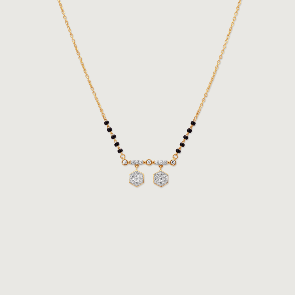 Chic Geometric Diamond Mangalsutra,,hi-res image number null