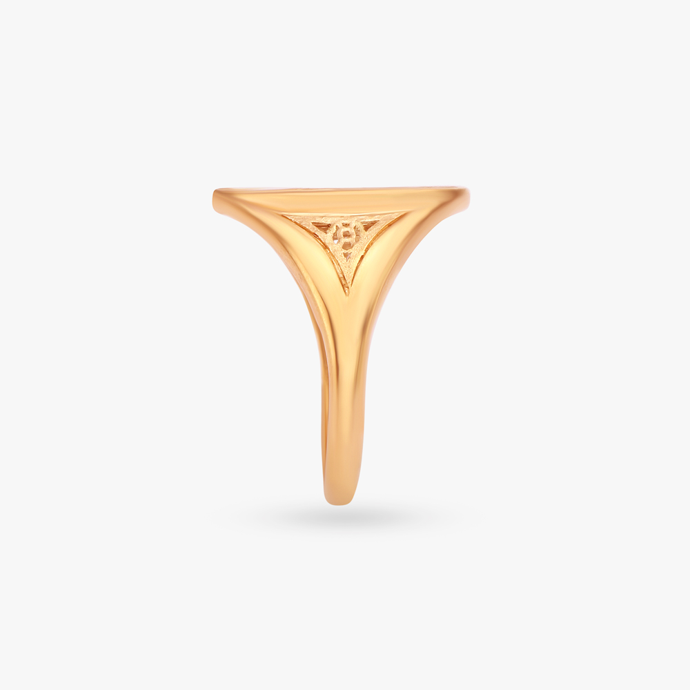 Signet Foliage Gold Finger Ring,,hi-res image number null