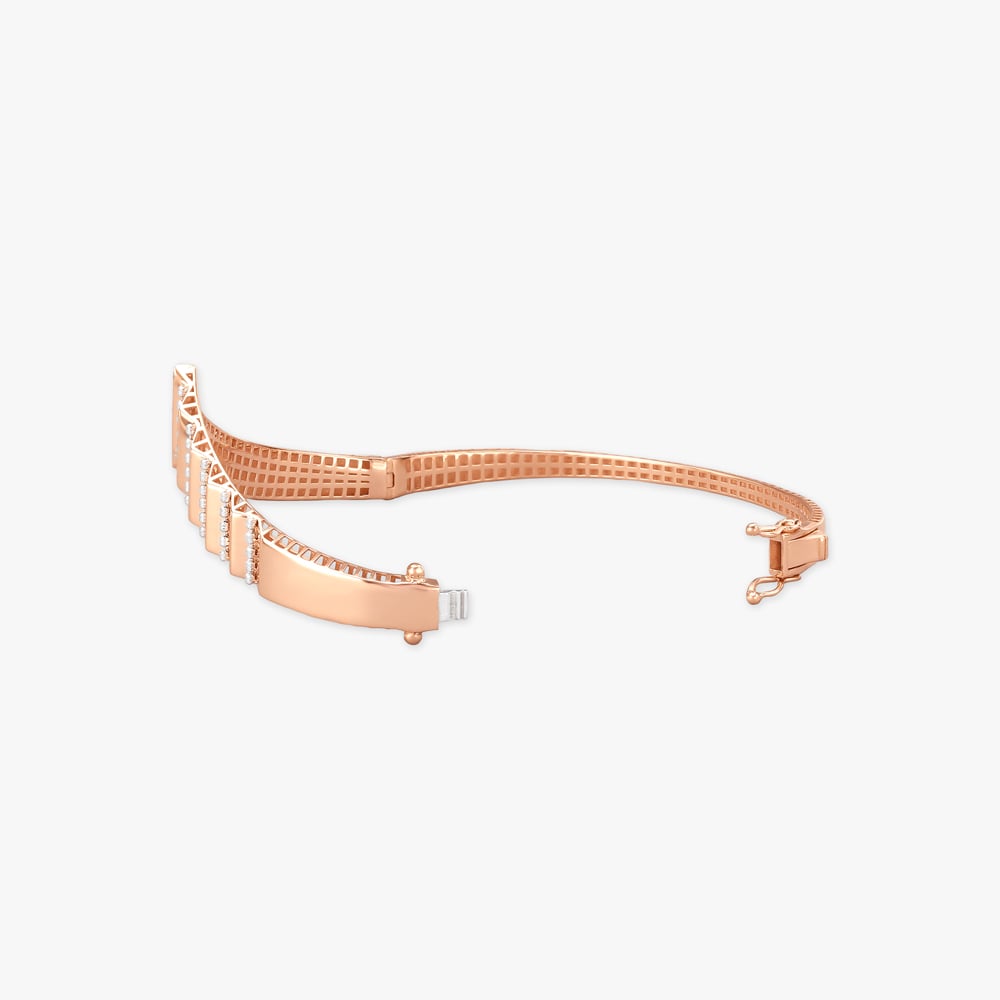 Refined Chevron Rose Gold Bangle,,hi-res image number null