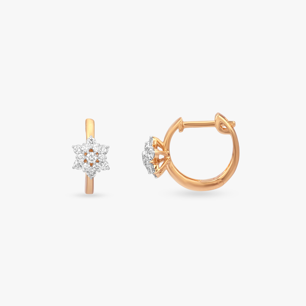 Floral Spark Diamond Hoop Earrings,,hi-res image number null