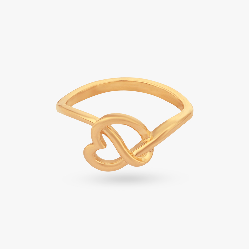 Knotted Heart Gold Ring,,hi-res image number null