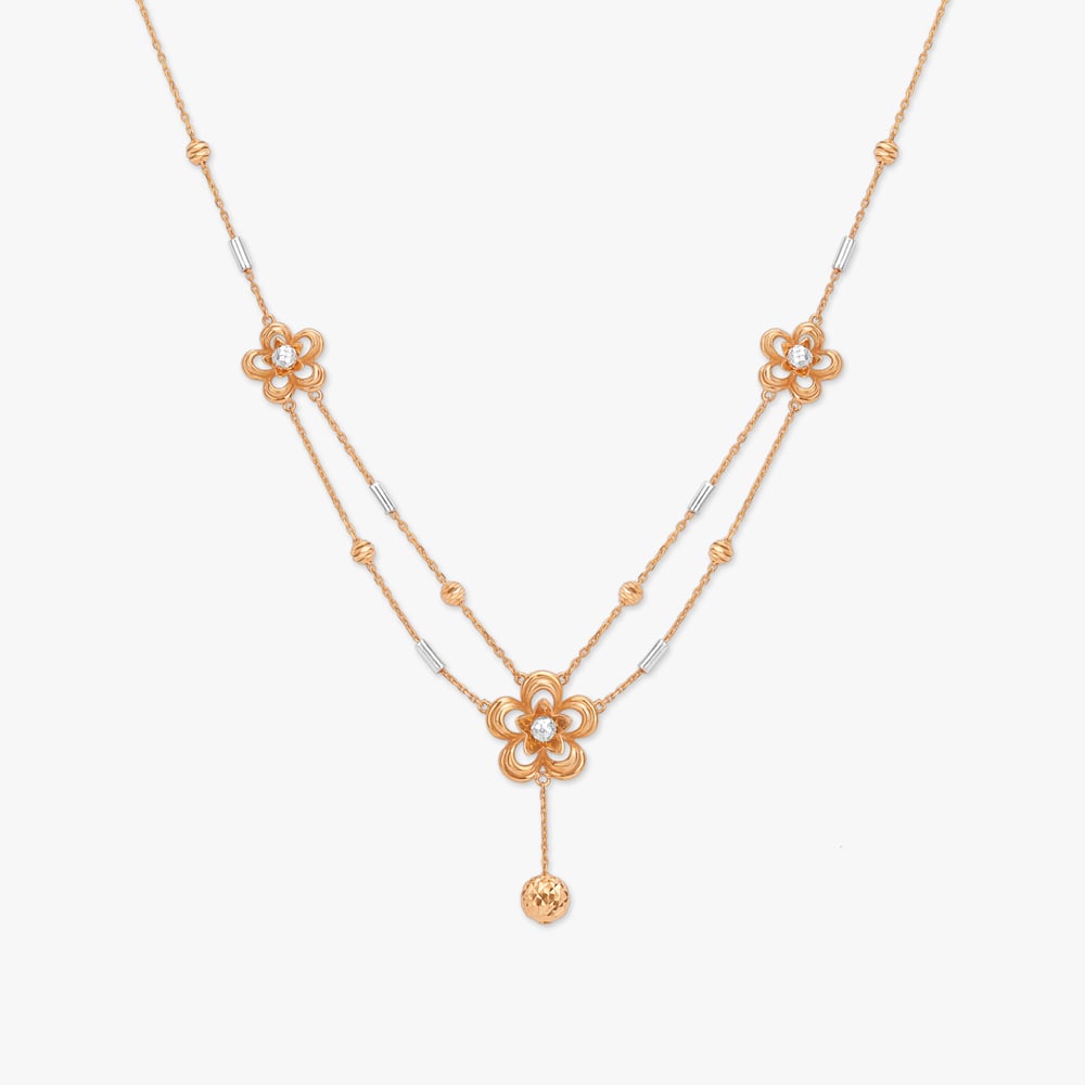 Bloom Cascade Gold Necklace Set,,hi-res image number null