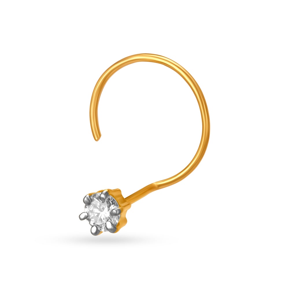 Arresting Single Stone Diamond Nose Pin,,hi-res image number null