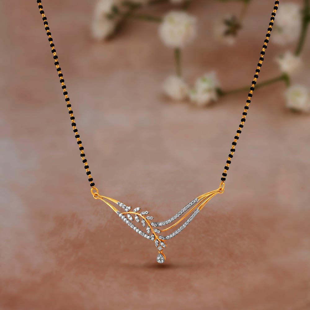 Splendid Leafy Diamond Mangalsutra,,hi-res image number null