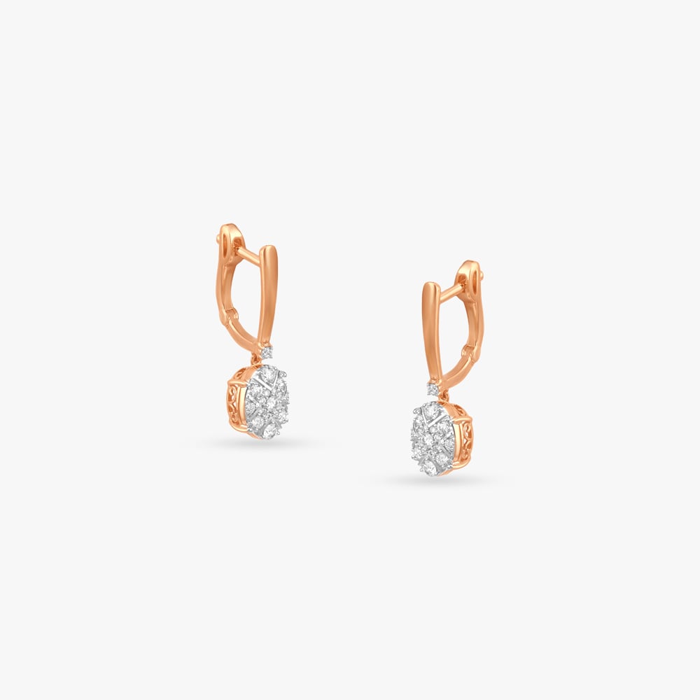 Starlit Medallion Diamond Hoop Earrings,,hi-res image number null