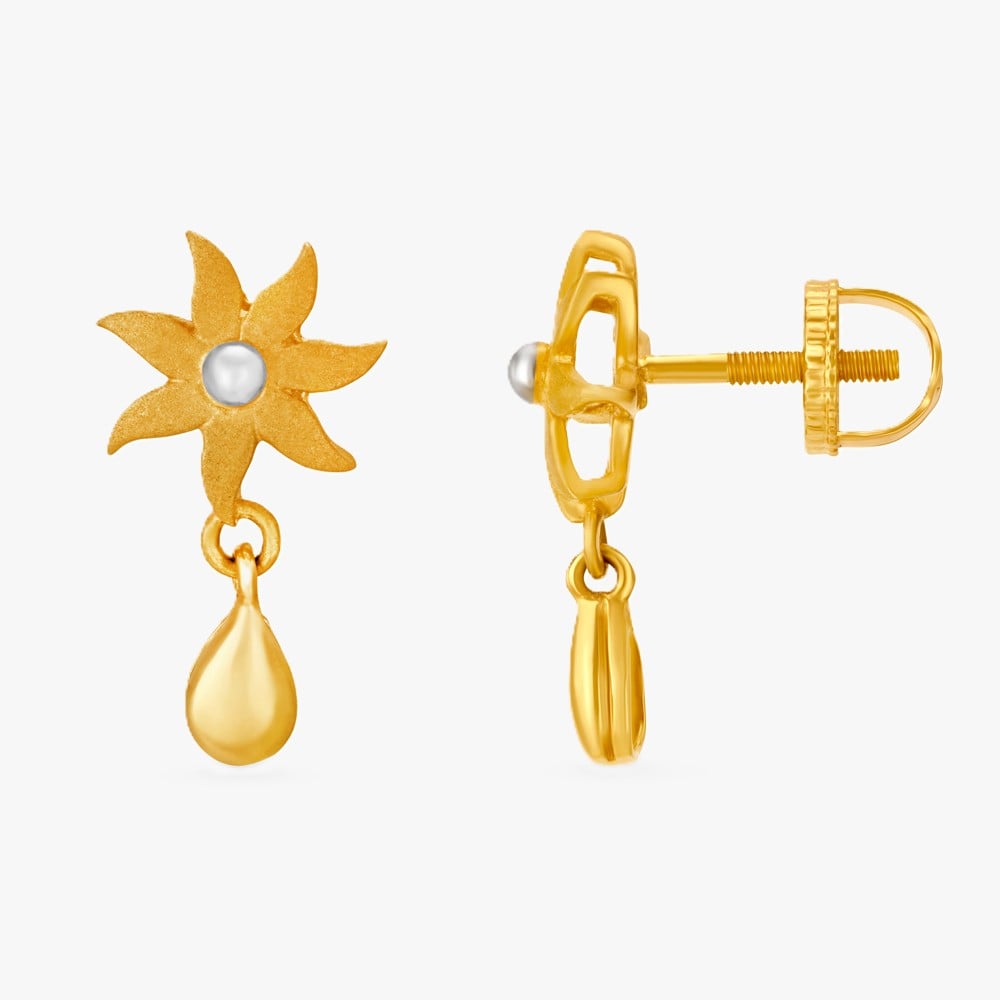 Dew Bloom Gold Drop Earrings,,hi-res image number null