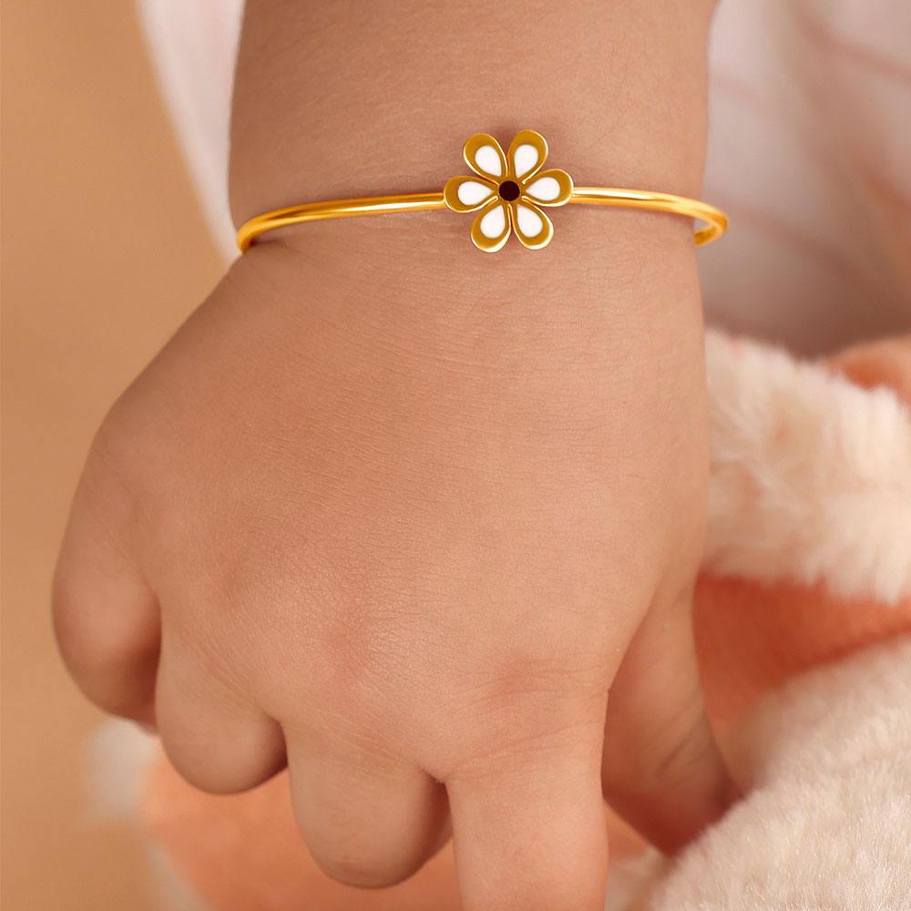 Rose Gold Baby Bracelet, Heart, Yellow Gold, Sterling Silver, Engrave,  Stamp, Letter Little Girl Bracelets Birthday Gift, 1st Birthday FLORA - Etsy