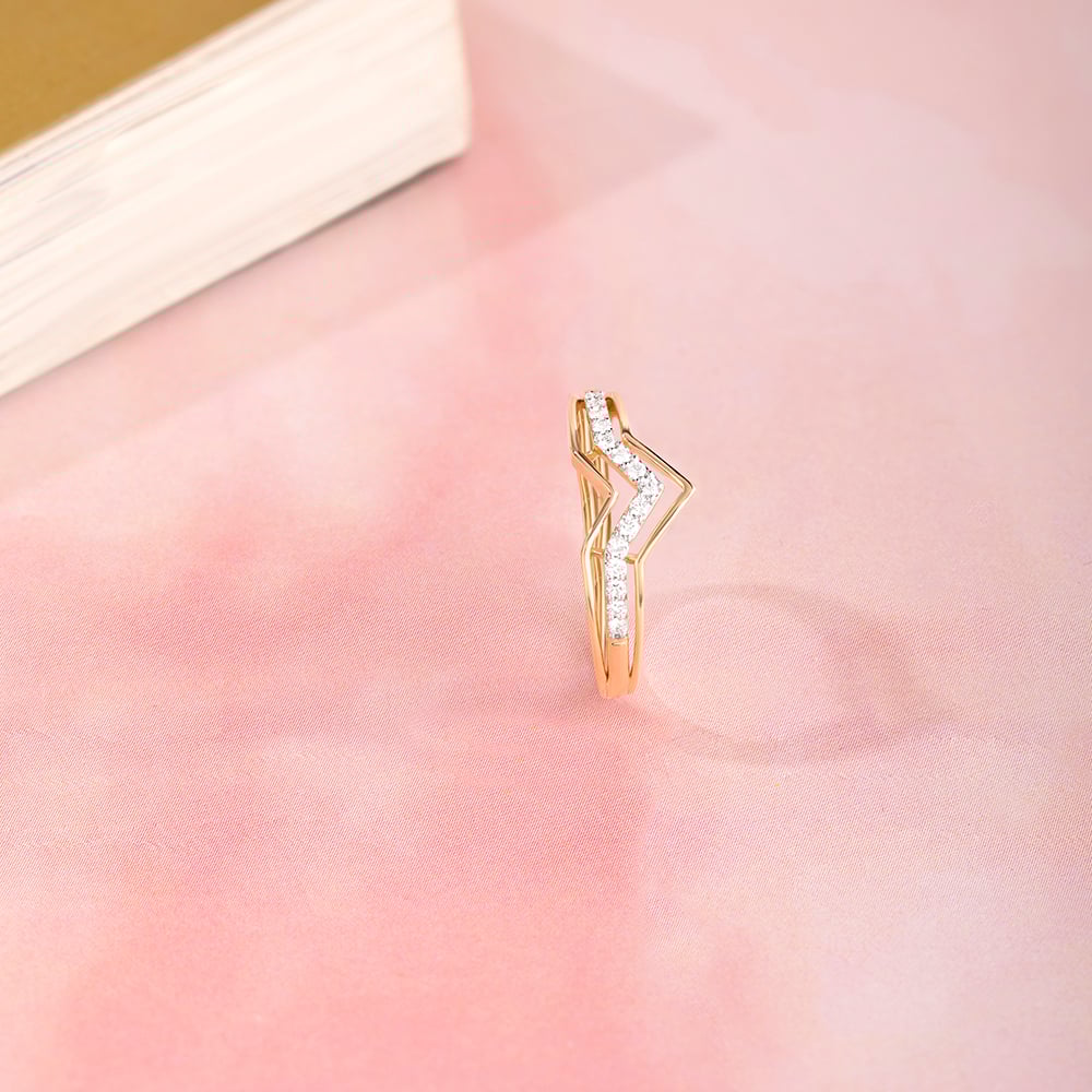 Bold Geometry Gold & Diamond Finger Ring,,hi-res image number null