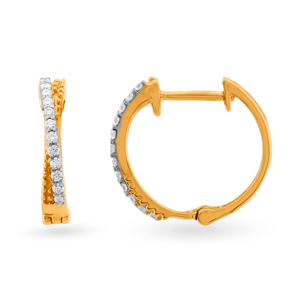 Classic Gold and Diamond Bali Earrings,,hi-res image number null