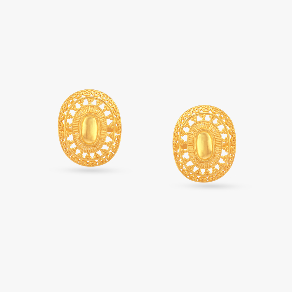 

Classic Oval Gold Stud Earrings
