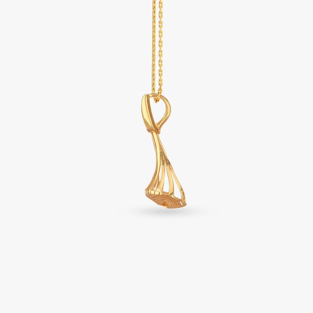 Sculpted Symphony Gold Pendant and Earrings Set,,hi-res image number null