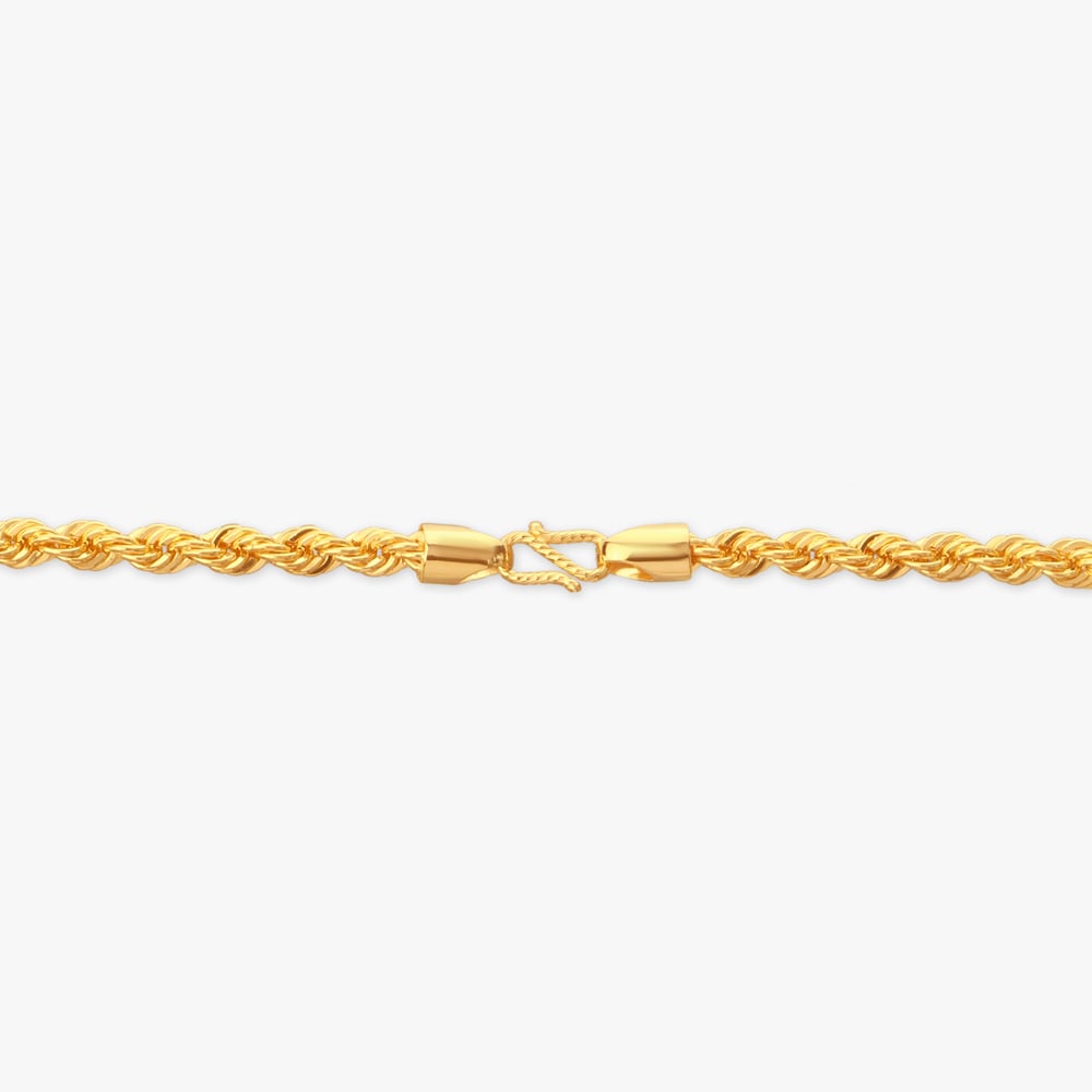 Rope Twist Gold Chain For Men,,hi-res image number null