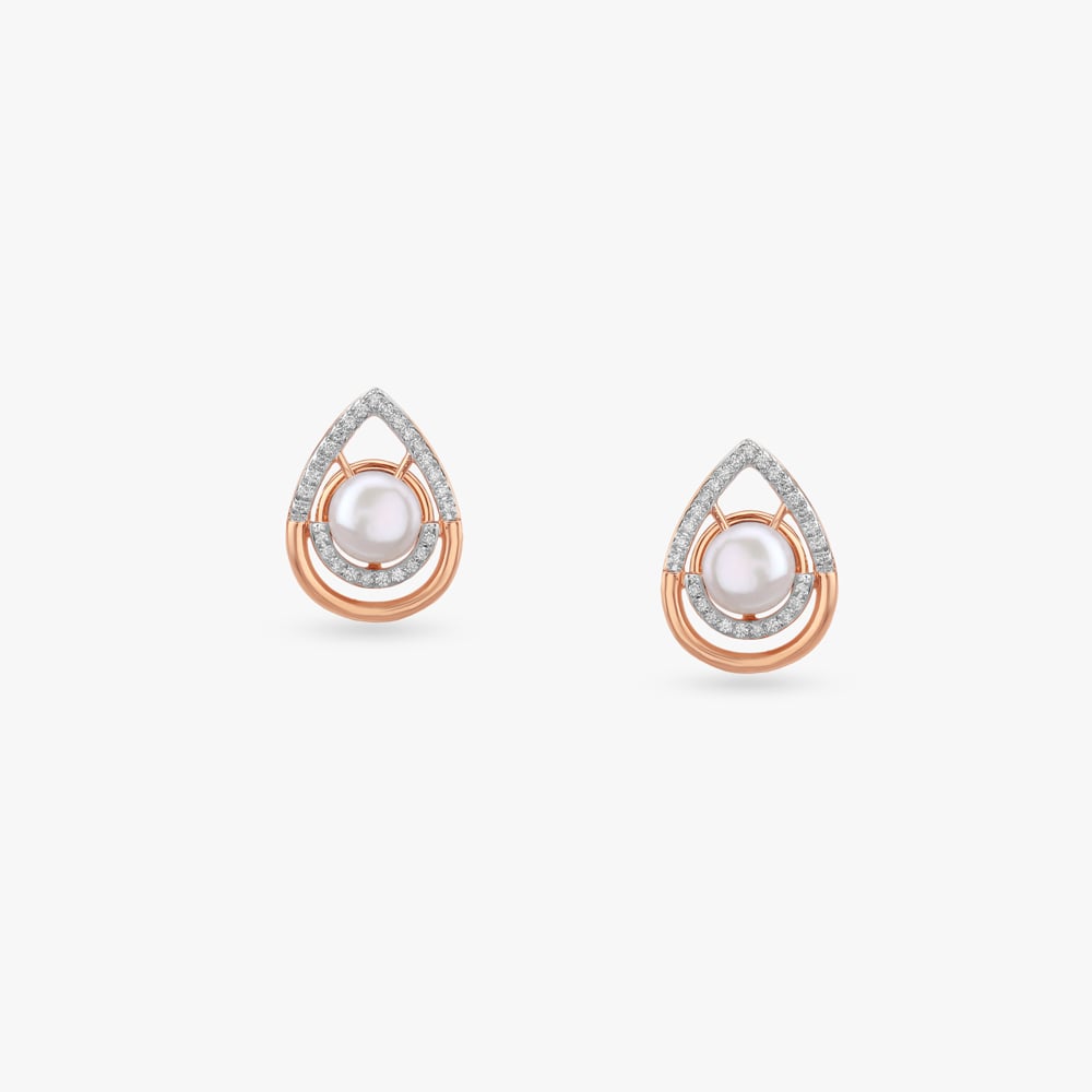 Ethereal Drop Diamond Stud Earrings,,hi-res image number null
