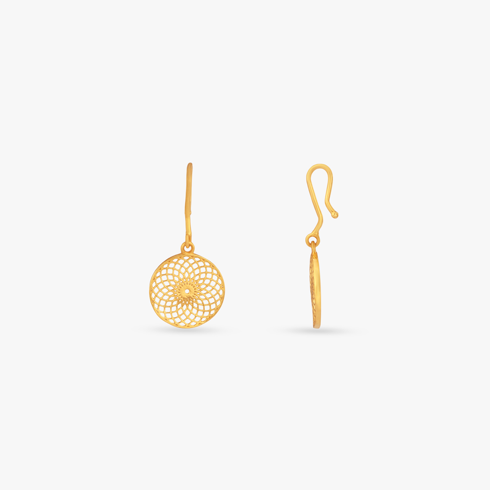 Bloom Mesh Gold Hoop Earrings,,hi-res image number null