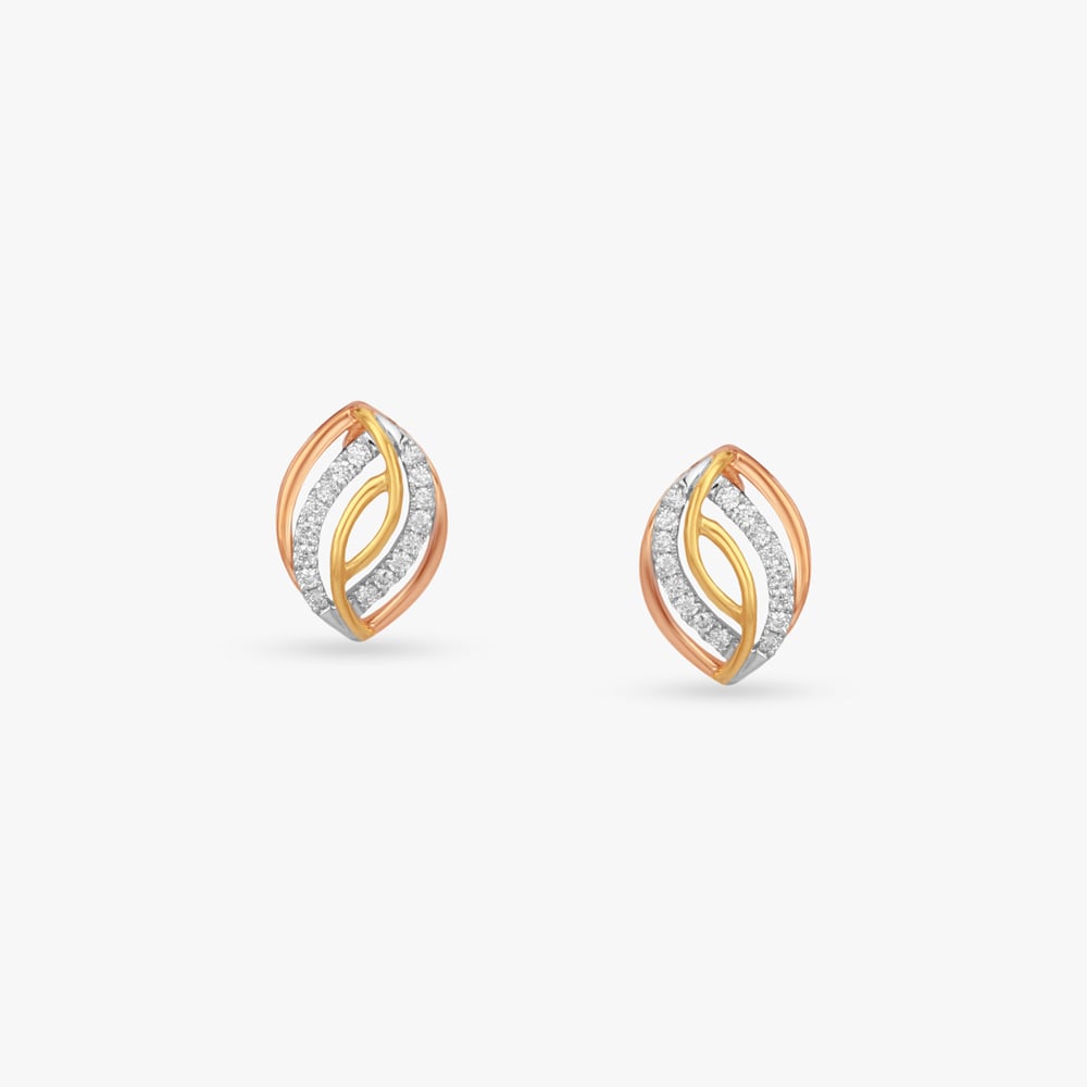 Entwined Gleam Diamond Stud Earrings,,hi-res image number null