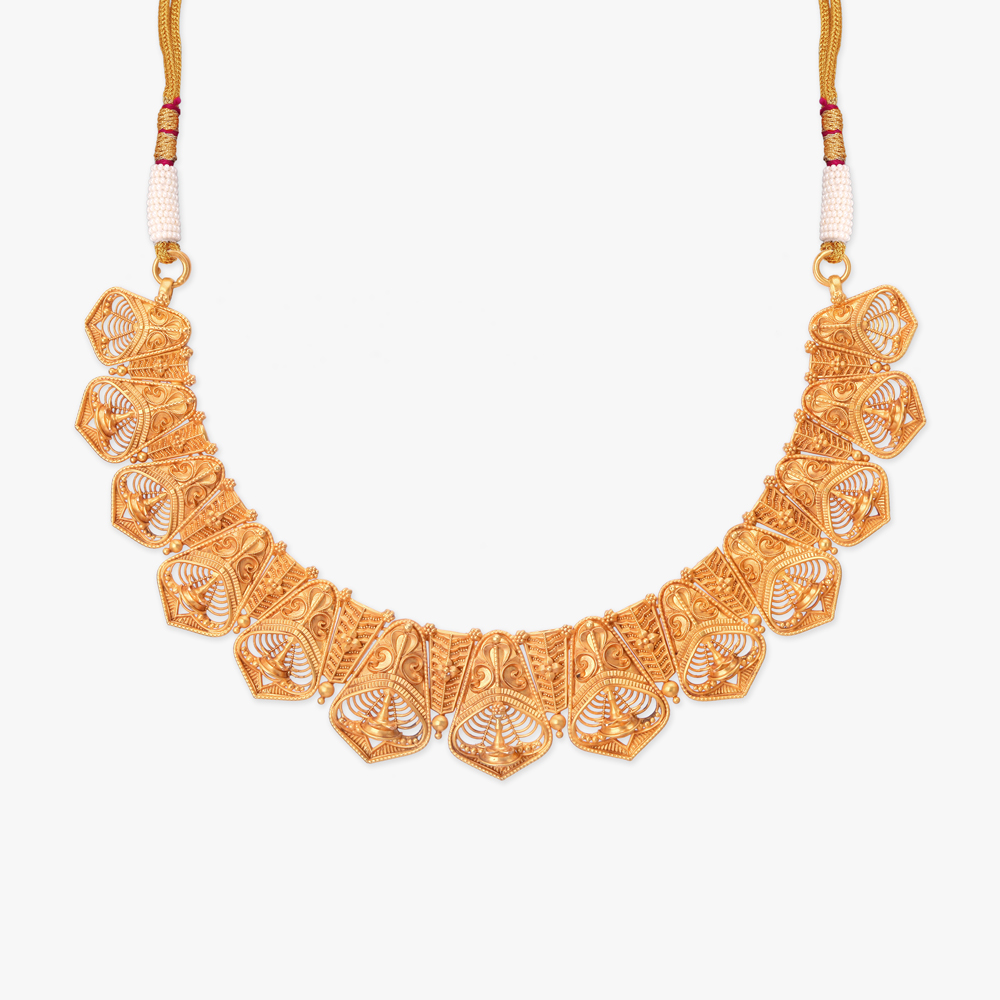 Symphony of Lamps Gold Necklace set,,hi-res image number null