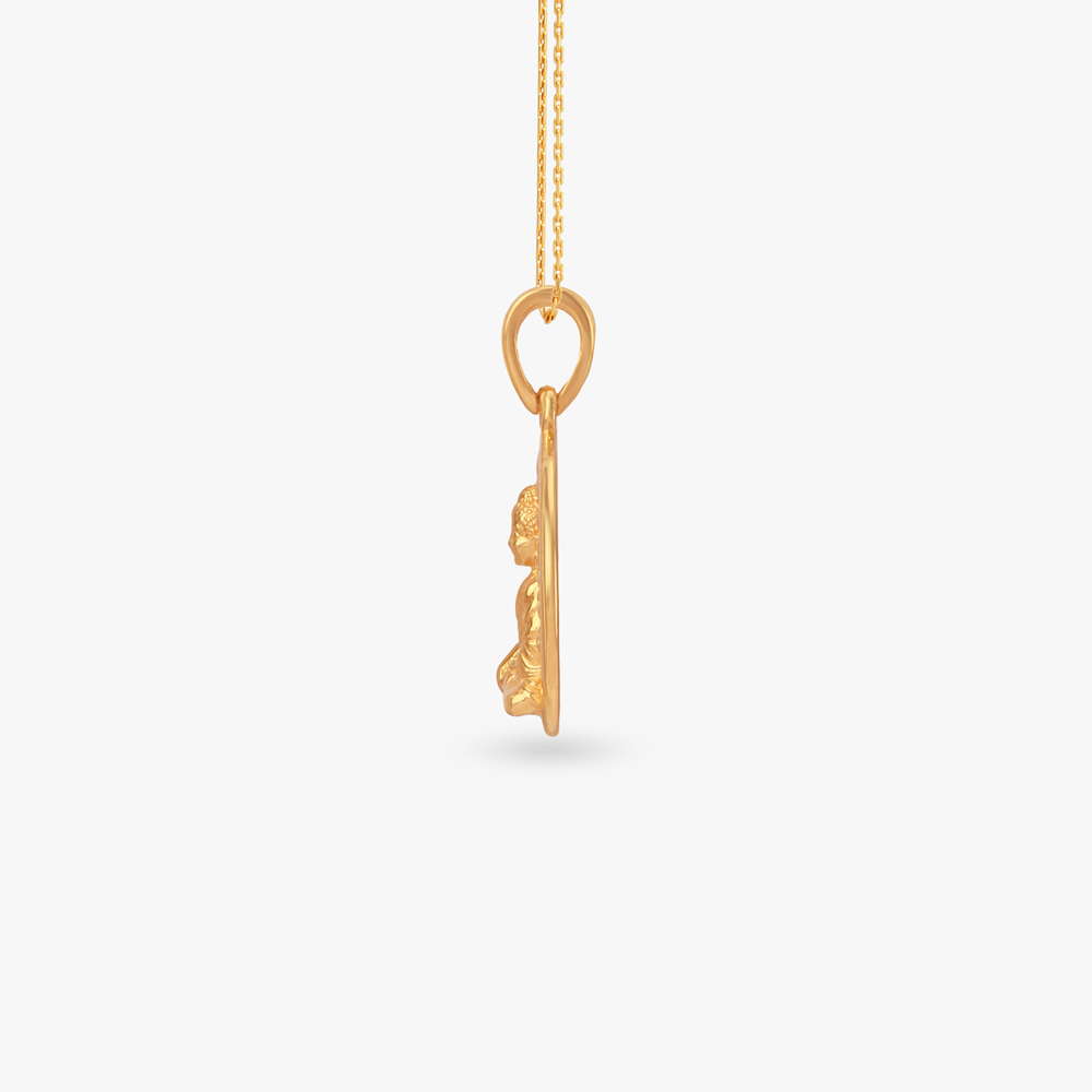 Serene Buddha Gold Pendant,,hi-res image number null