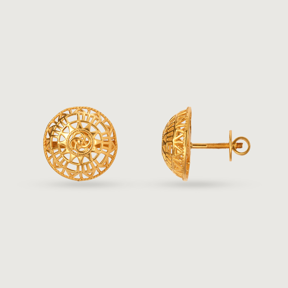 Artisanal Odyssey 22KT Gold Stud Earrings,,hi-res image number null