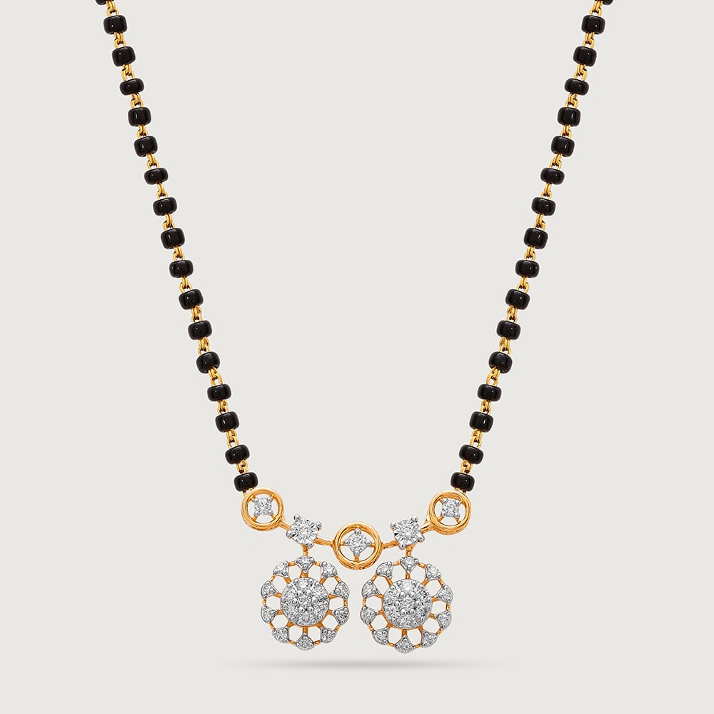 Glowing Grace 18 Kt Gold and Diamond Vati Mangalsutra,,hi-res image number null