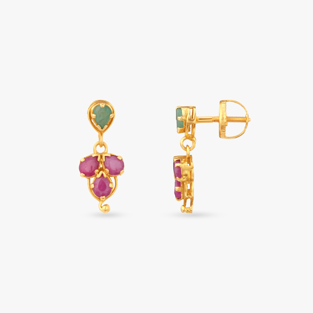 Vibrant Heritage Gold Drop Earrings,,hi-res image number null