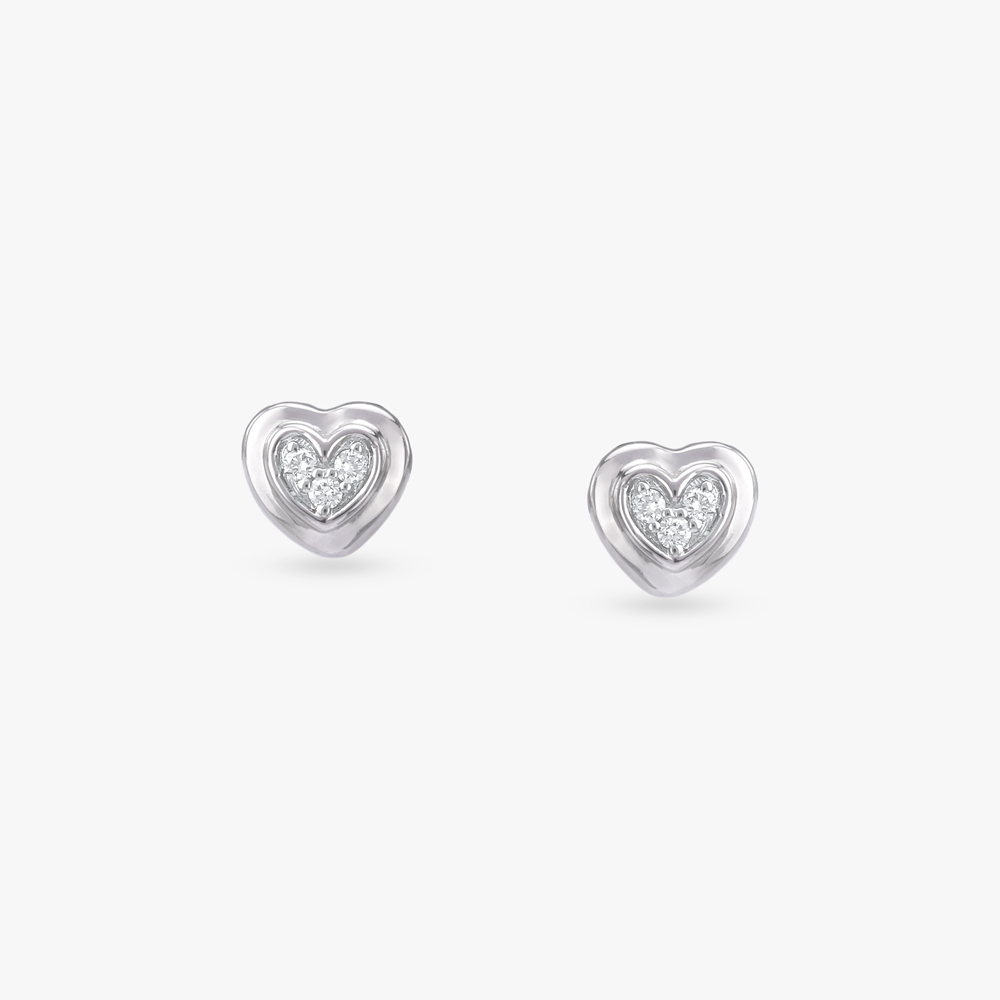 Heartline Glow Diamond Stud Earrings,,hi-res image number null