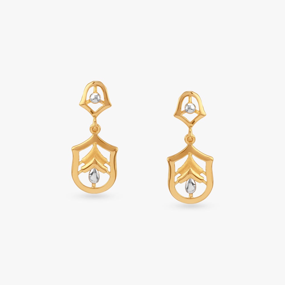 Royal Crest Gold Drop Earrings,,hi-res image number null