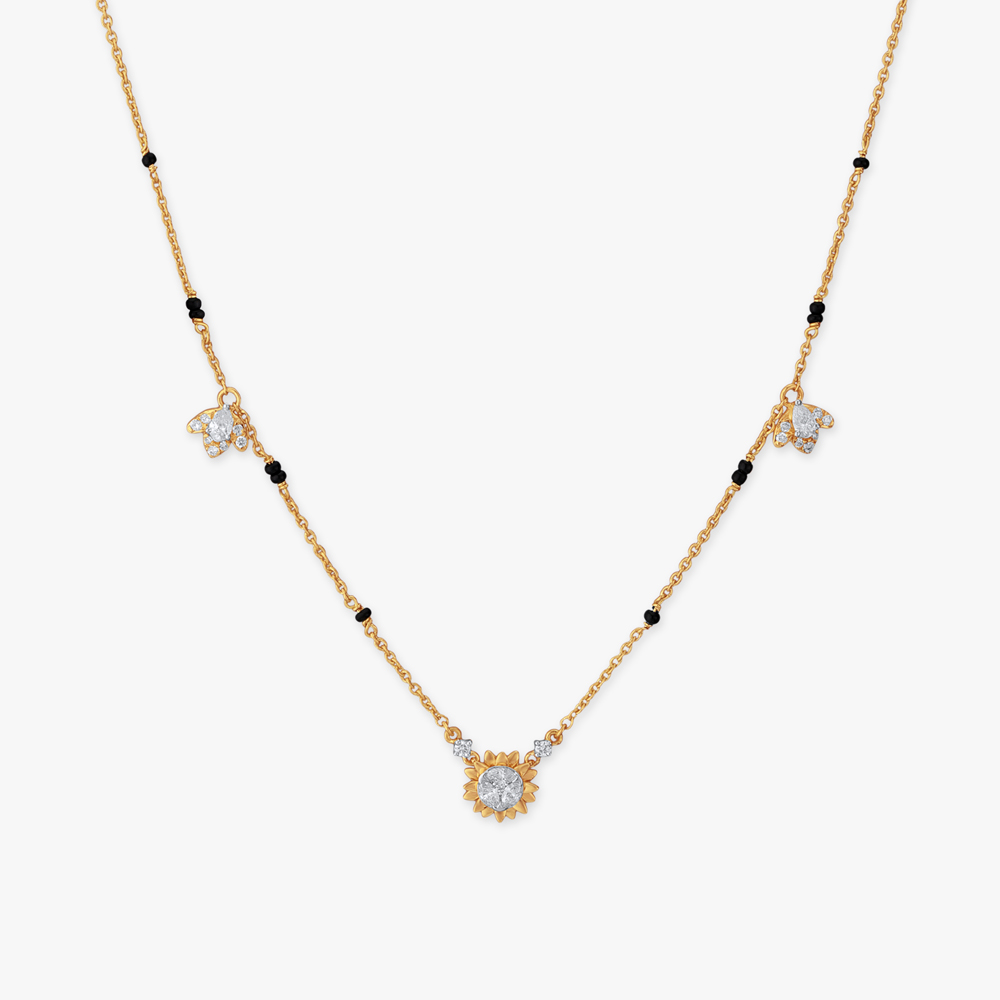 Floral Spark Diamond Mangalsutra,,hi-res image number null