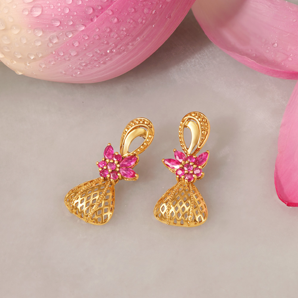 Ruby Grapes Drop Earrings