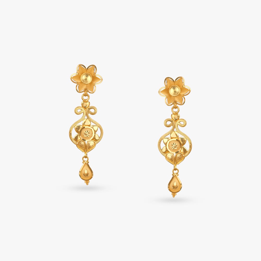 

Petal Crest Gold Drop Earrings