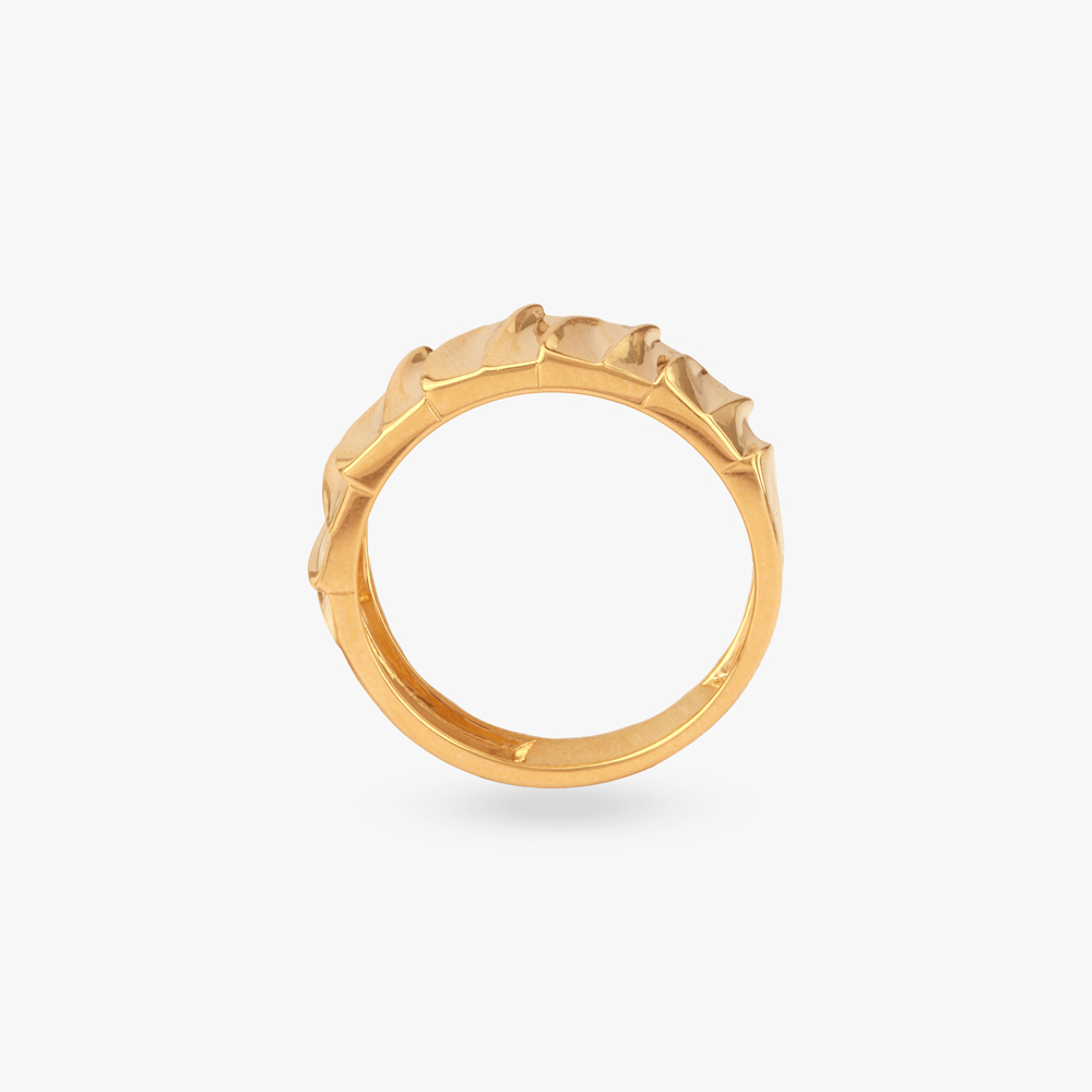 Angular Carved Gold Ring For Men,,hi-res image number null