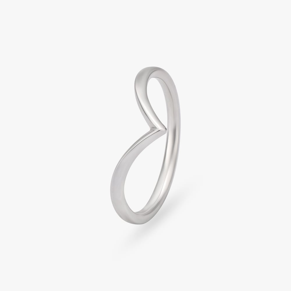 Chevron Platinum Finger Ring,,hi-res image number null