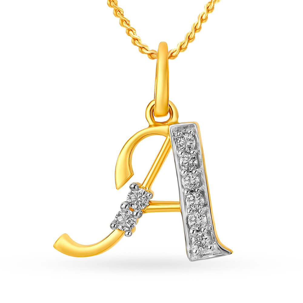 Baby Gold Kids Pave Letter Necklace